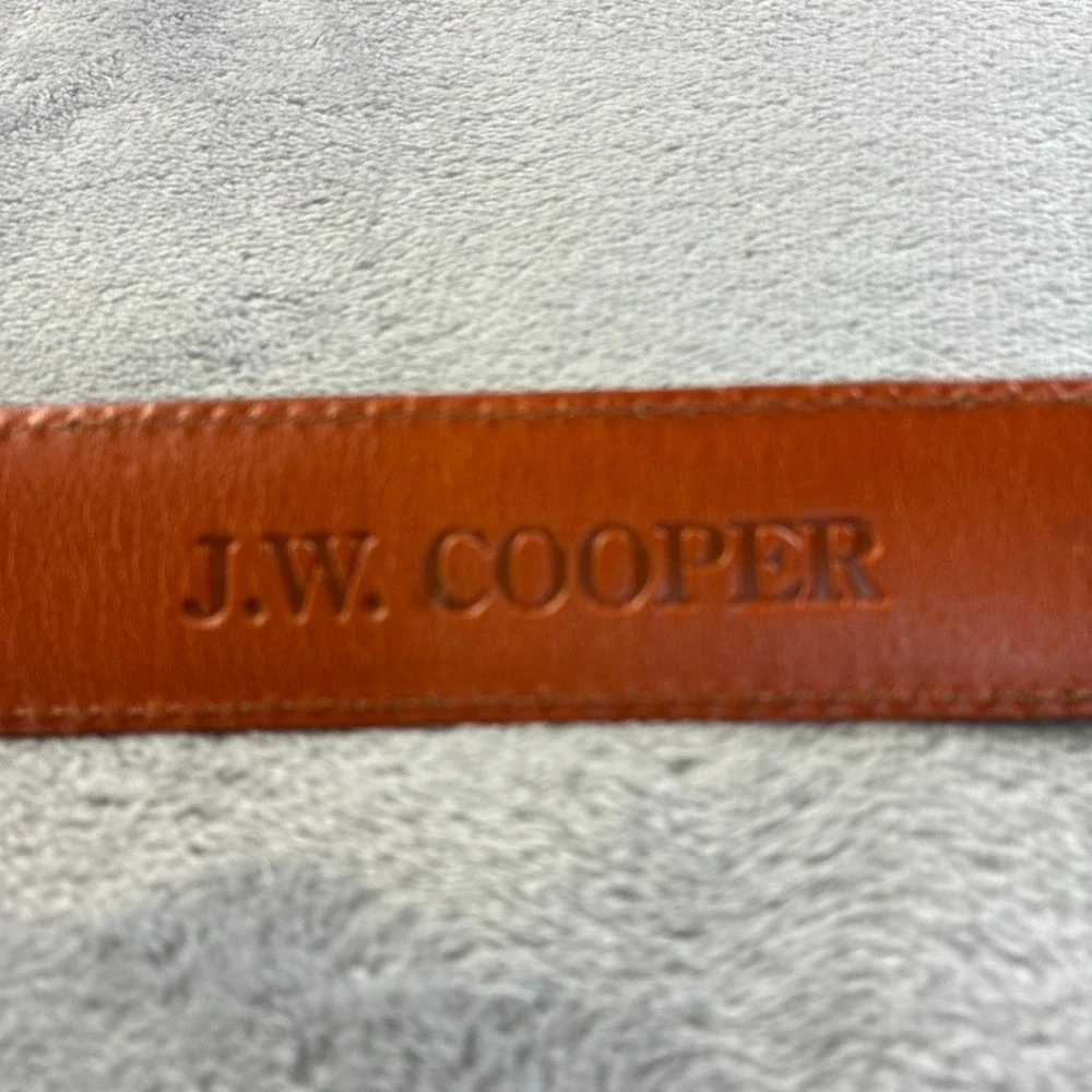 JW Cooper Mens Black Genuine Lizard‎ Skin Western Belt Silver Buckle Size 42 USA